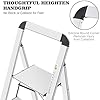 KINGRACK Aluminium 4 Step Ladder, Lightweight Step Stool with Non-Slip ...