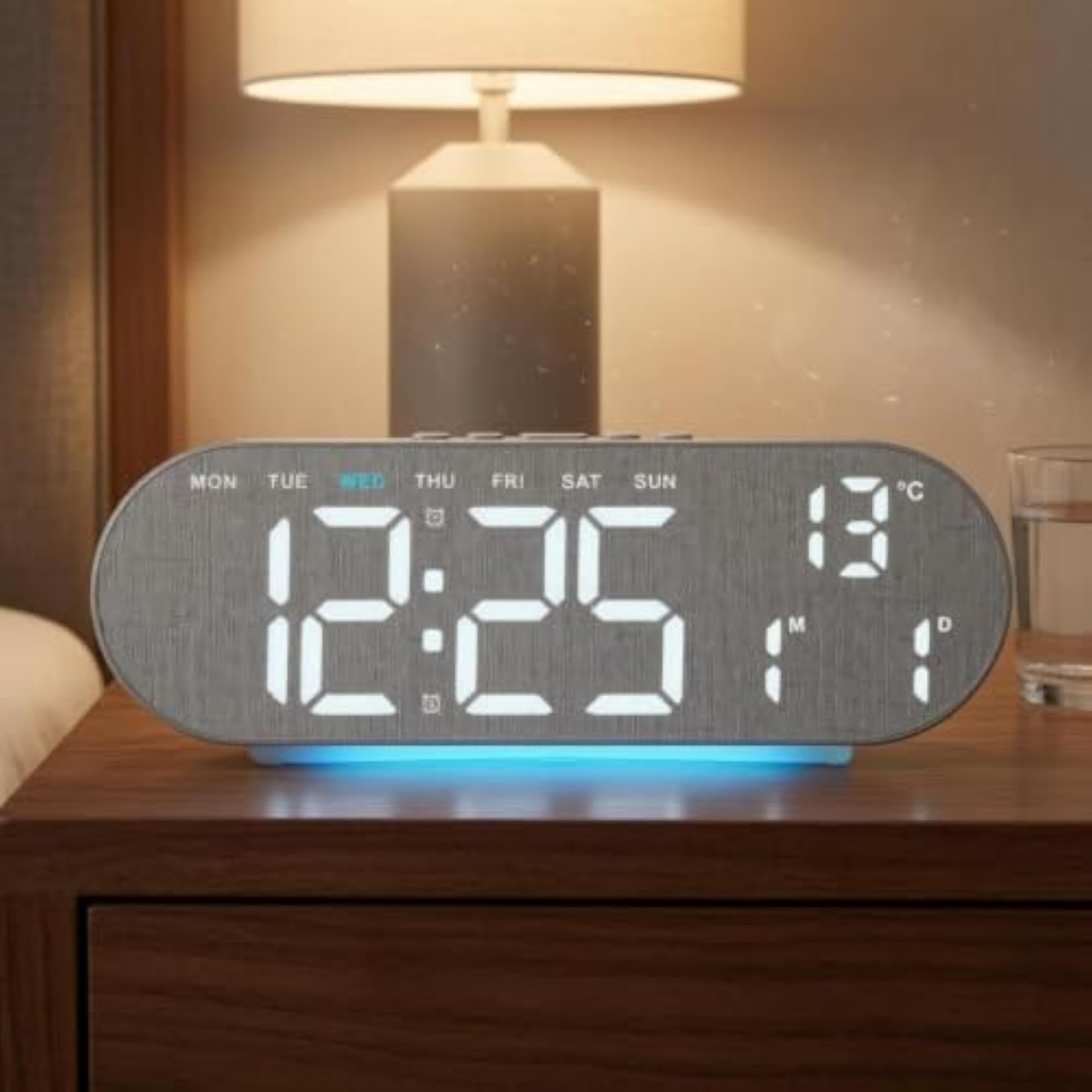 Multifunction Desk Clock with Oversized Digits