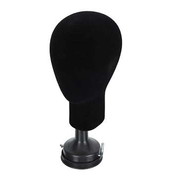 Male Mannequin Head Model Black Foam Head Cosmetic Training Head Wig Display Stand for Scarf Hat Hairpieces Display Style