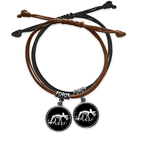 Bracelet os de dinosaure cadeau idéal en cuir double pour les amoureux