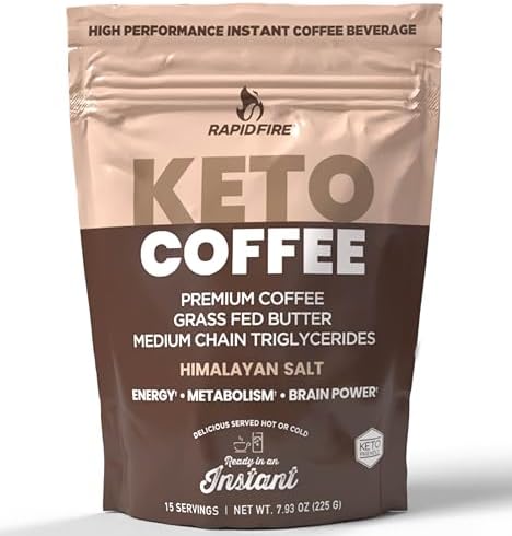 Rapid Fire Ketogenic Fair Trade Coffee Instant Mix, 7.93 oz. Bag (15 servings)