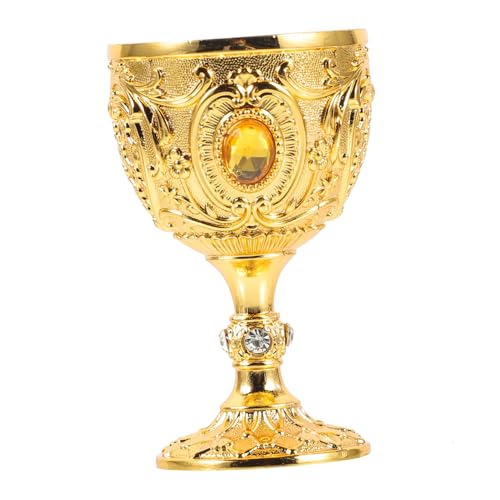 Toyvian 欧式高档?古酒? 金色エンボス加工コンパクト再利用可能飲料カップ 耐摩耗性便利なおしゃれ酒好き向け家用おちょこプレゼント