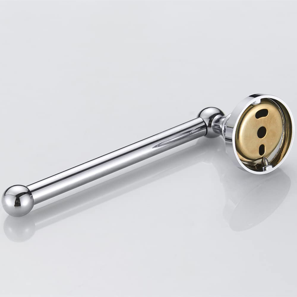 Celbon Brass Toilet Roll Holder Sliver Chrome Antique Bathroom Tissue Roll Bar Wall Mounted Toilet Paper Loo Holder for Bathroom Kitchen - Image 4
