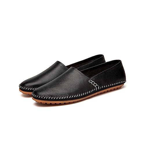 Mocasines de cuero Momuk para hombre, calzado casual con suela flexible para caminar 3