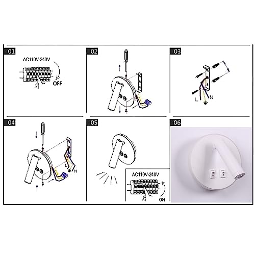 Image of Wall Wash Light White Bed LED with Interior Wall Adjustable Spotlight Reading lamp Wall lamp for Hallway Bedroom Stairs Hotels Indoor Bedside Lamp 3000K (3W + 9W)