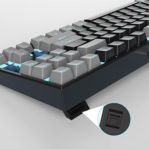 MageGee 75% Teclado mecânico para jogos com interruptor vermelho, teclado retroiluminado azul LED, t