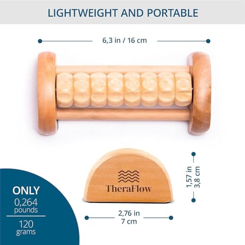 Image of TheraFlow Compact Foot Roller for Plantar Fasciitis Relief | Relaxing Gifts for Mom and Dad - Portable, Small Tool for Deep Tissue Massage and Neuropathy | Travel Size Feet Massager for Relaxation