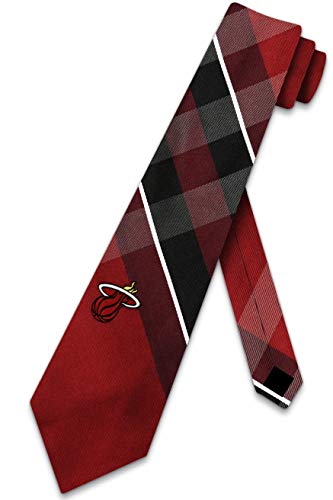 Miami Heat Grid Neck Tie with NBA Basketball Team Logo Miami Heat Grid Neck Tie with NBA Basketball Team Logo