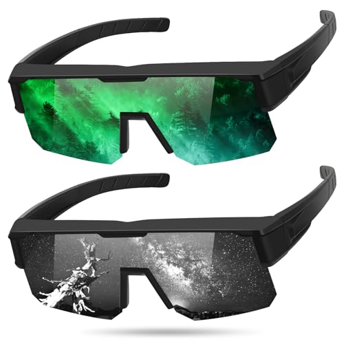 RSQQAV Polarized Fit Over Glasses Sunglasses for Men Women UV400 Bike Wrap Around Fitover Shades Driving Fishing Cycling