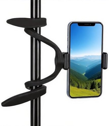 Universal Silicone Phone Holder for Strollers, Bikes, Wheelchairs&Fitness Equipment-Clamp with Non Slip Silicone Arm Grip, Portable Cell Phone Holder Stand
