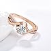 Acefeel Cheap Cubic Zirconia Promise Ring for Her Wedding Engagement Ring for Women Rose Gold Plated