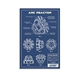Arc Reactor Blueprint Art, Arc Reactor Schematic Diagram, Movie Poster Printable Canvas Poster Wall Art Decor Print Picture Paintings for Living Room Dining Room Decoration 12x18inch(30x45cm)