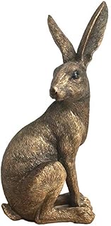 Animal Crackers 22cm Bronze effect Sitting Hare ornament figurine by Leonardo, Bronzed reflection range, gift boxed