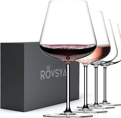 Red Wine Glasses Set of 4, 28 oz Large Wine Glasses, Hand Blown Crystal Clearer, Lighter for Tasting, Unique Gifts for Anniversary, Birthday, Wedding, Father's Day