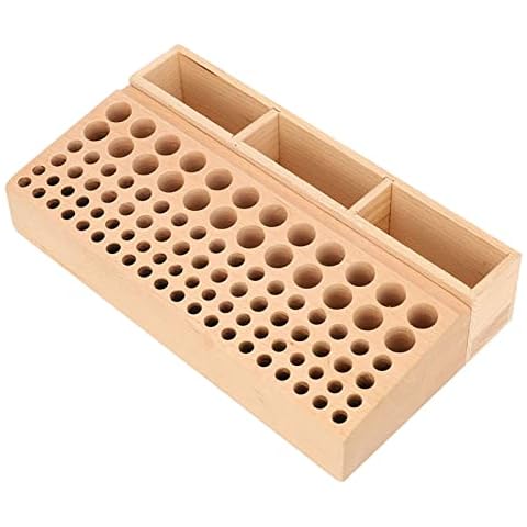 Jeanoko 100 Löcher Holzlagerregal Leder Craft Punching Tool Holder Stand Organizer Cover
