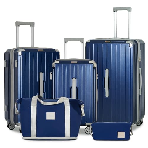 Romswi Suitcase Set with TSA Lock Cup Holder, Hardside Spinner Suitcase with Duffel Bag, Lightweight...