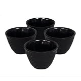 Happy Sales HSCT-ARSB4, Cast Iron Teacup ARR Black 4 pc
