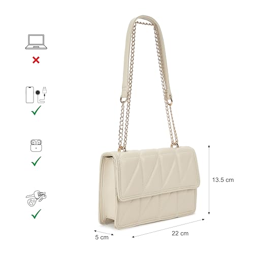 Image of Fastrack Puff Sling with Detachable Pouch | Faux-Leather Women's Handbags | Sling for Casual Carry