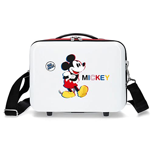 Disney Mickey 3D Neceser Adaptable Blanco 29x21x15 cms Rígido ABS 9,14L 0,8 kgs