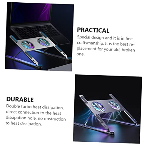 Base para laptop con ventilador silencioso y ajuste de altura miniatura 7