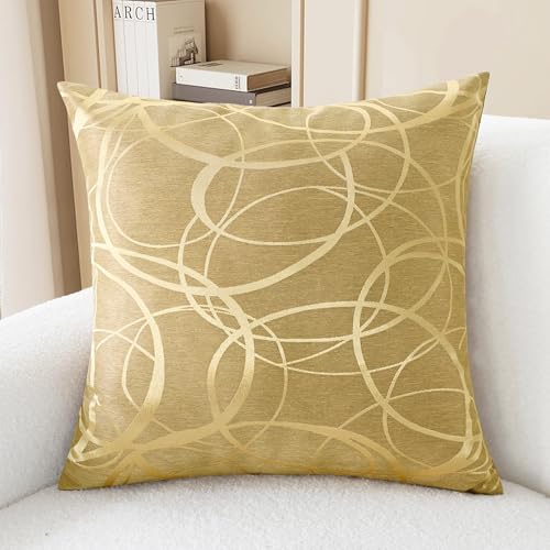 image for Throw Pillow Cases CaliTime Modern Shining Dull Contrast Circles Rings