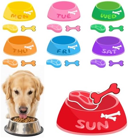 Magnetic Dog Feeding Reminder Chart – Weekly Pet Food Tracker wit...