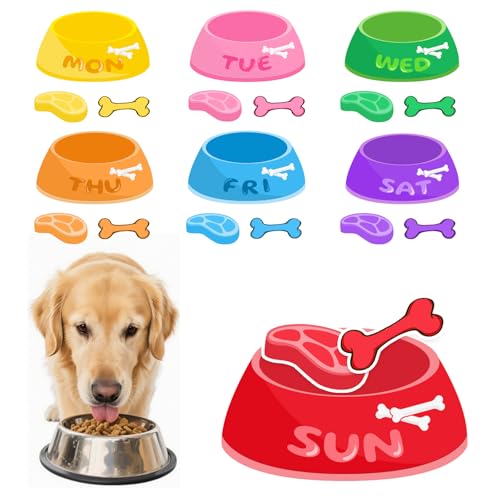 Magnetic Dog Feeding Reminder Chart – Weekly Pet Food Tracker wit...