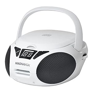 Magnavox MD6924-WH Portable Top Loading CD Boombox with AM/FM Stereo Radio in White and Black | CD-R/CD-RW Compatible…