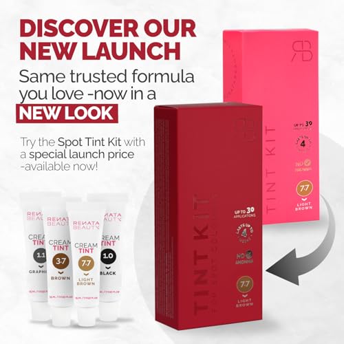 RB RENATA BEAUTY Brow Tint Kit – Eyebrow Tint Set – Dye Kit with Color Tint, Cream Developer and Styling Brush – Long-Lasting Effect Up to 4 Weeks – 30 Applications [Light Brown] - Thumbnail 2