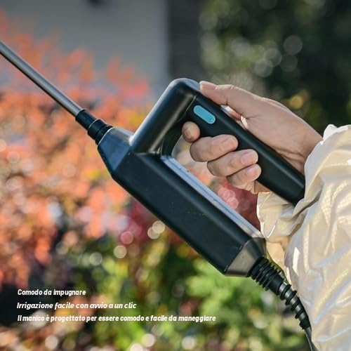 Spruzzatore Alimentato a Batteria da 8 Litri, Spruzzatore Elettrico Aggiornato con 4 Ugelli Nebulizzatori, Impugnatura Ricaricabile Tramite USB e Bacchetta Retrattile, (GREY)