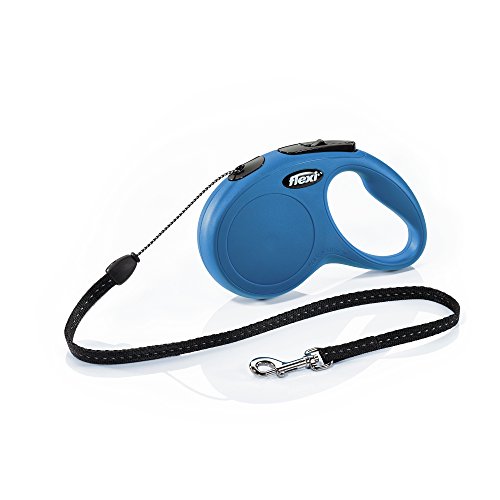 FLEXI New Classic Retractable Dog Leash (Cord), 16 ft, Small, Blue