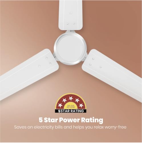 Image of Crompton Energion Elevate 1200mm BLDC Ceiling Fan | Remote Control | 32W Energy Efficient | 5-Star Rated | 350 RPM High Speed | Silent Ceiling Fan | Pack of 1 | 3-Year Warranty (Opal White)