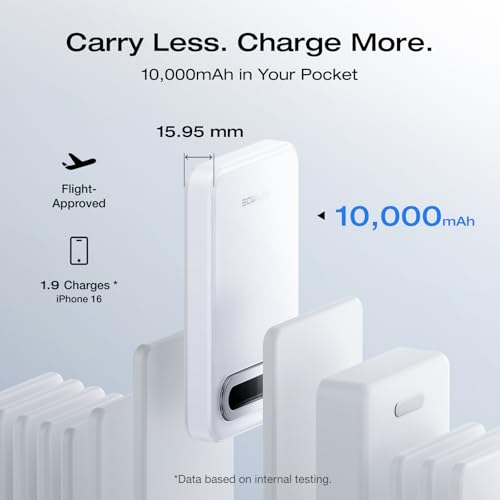 Image of EF ECOFLOW Rapid Mag Power Bank, Qi2 Certified 15W Ultra-Fast MagSafe-Compatible Portable Charger, 10,000mAh Magnetic Power Charger with Foldable Stand, for iPhone 17 /16 /15.