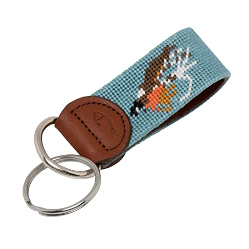 Image of Leather Hand-Stitched Needlepoint Key Fob or Key Chain