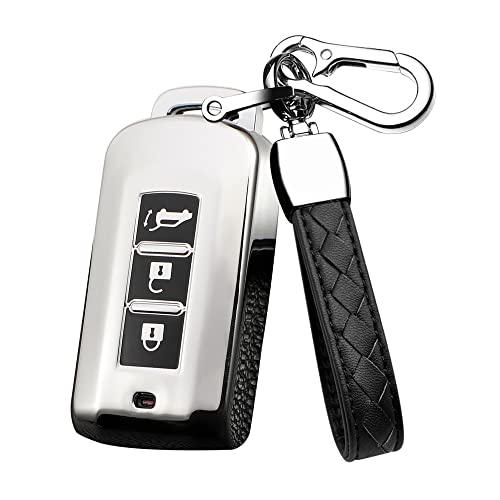 Coque de clé pour Mitsubishi ASX et Outlander en finition argentée premium haute qualité