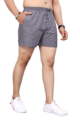 Image of PANTHUSHTI Combo of 2 Pcs Men's Under Pant and Night Wear Use Cotton Woven Printed Above Knee Boxer Shorts for Boy's Underwear Boxer Brief Ultra Soft Boxer