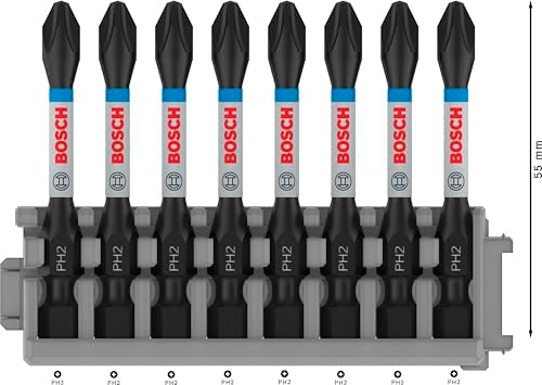Bosch Professional Accessories 8tlg. Schrauber Bit Set Kreuzschlitz (Impact Control, PH2 Bits, Länge 50 mm, Pick and Click) - Görsel 3