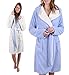 Produktbild Betz Bademantel mit Kapuze Wende Saunabademantel Wellness KIEL für Damen und Herren Größe L-XL hellblau-creme