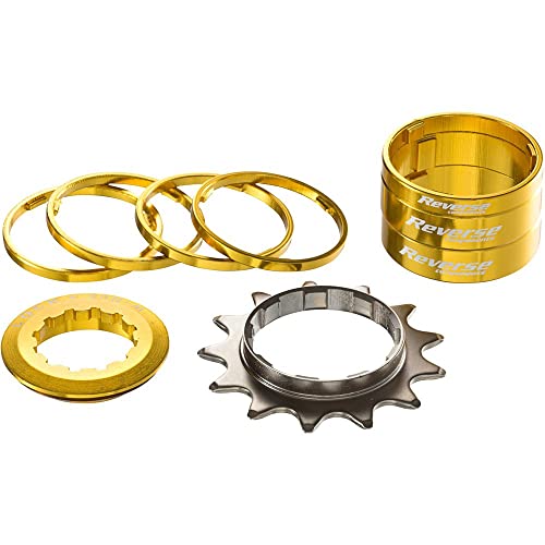 1,8 mm Spessore dentata Kit Single Speed con Pignone 13 Denti REVERSE COMPONENTS Colore Oro