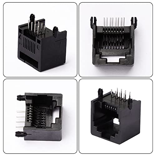 Uxcell 10 Pcs Rj45 8P8C Pcb Jack Modular Mount Network Ethernet Connectors #TOP2