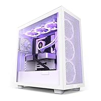 Nzxt H7 Flow - CM-H71FW-01 - ATX Mid-Tower Gaming PC-Gehäuse - Front USB-C Port - Mesh Front- & Tempered Glass Seitenteil - Für Wasserkühlung ready - Weiß