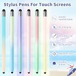 6Pcs Stylus, Stylus Pen for Touchscreen, 2-in-1 Stylus Pen for iPad, High Precision and Sensitivity Double Rubber Tips, Compatible with iPad/iPhone/Android Tablets and Touch Screen (6 Gradient Colors)
