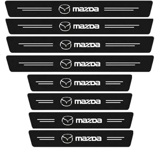 SatcOp Auto Einstiegsleisten Türschweller für Mazda CX-5 2021-2024 Kohlefaser Aufkleber Anti Kratz Schutzstreifen Auto Tür Schritt Abdeckung Lackschutzfolie Auto Zubehör,8