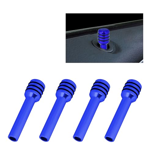 4PCS Car Door Lock Knobs,Colorful Aluminum Alloy Car Door Lock Cover for Car Decorations,Universal Interior Car Accessories (Blue)