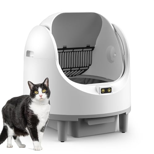 Katzenklo Selbstreinigend Katzentoilette XXL Automatische Katzenklo mit Öffnung von Oben, App-Steuerung, Sicherheitssensor, Geruchsbeseitigung,...