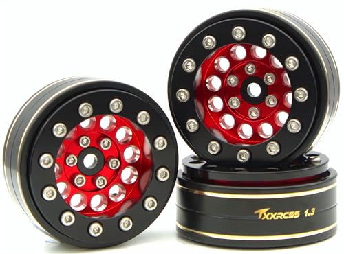 TxXrcss Beadlock Wheels Red 4-Pack