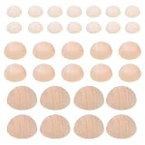 iplusmile 150 Bolitas de Madera Superficie Cómoda y Segura en Forma de Semiesfera para Manualidades Ideales para Decoración del Hogar y Tallado