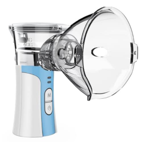 Tragbarer Dampf-Inhalator Mahine Handheld Mesh Zerstäuber Cool Mist Luftbefeuchter mit zwei Modi für Atemprobleme für Kinder und Erwachsene Reisen (blau) Cover