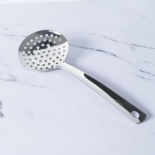 Image of Meyer Stainless Steel Skimmer | Kitchen Tools | Cooking Utensils for Kitchen | Skimmer for Deep Frying and Straining Puris /Nuggets /Rice /Pakodas, 32cm, Silver