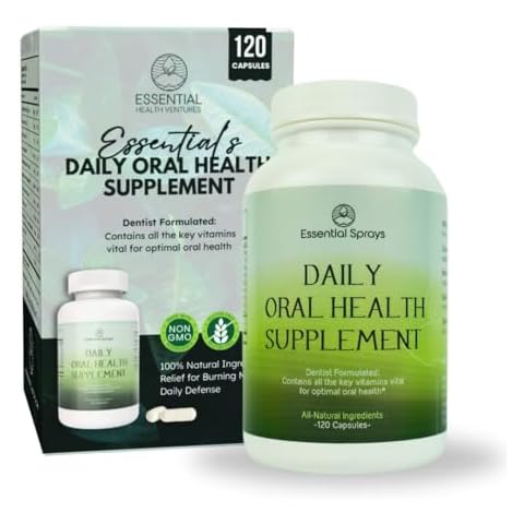 Essential Sprays Daily Oral Health Supplement - 30 Servings - Dentist Formulated Advanced Holistic Approach with L-Lysine, Niacin, Thiamin, & Vitamins for Men & Women Cover